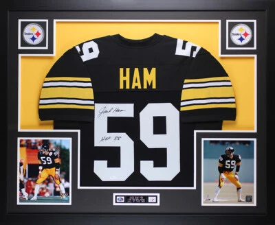 Jack Ham Autographed HOF 88 and Framed Black Steelers Jersey JSA Auto COA - Image 1 of 4