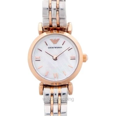 Emporio Armani Gianni AR1764 two tone 22mm mother of pearl ladies classic watch - Image 1 of 4