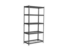 RHINO RACKING Steel Wire Shelving Unit, Black, 1000kg Load Weight, 183x90x45cm - Picture 1 of 10