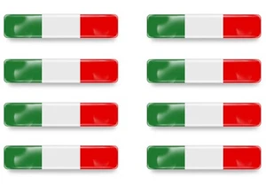 8x 3D Gel Aufkleber Italien Italy Italia 6cmx1cm Flagge Fahne Flag Stickers - Bild 1 von 1