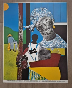 Romare Beardon Poster Print Bicentennial 1975 Mary McLeod Bethune Custodians - Picture 1 of 9