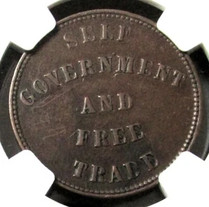 1857 CANADA PRINCE EDWARD ISLAND 1/2 PENNY SELF GOVERNMENT TOKEN NGC XF* PC-7C1 - Picture 1 of 3