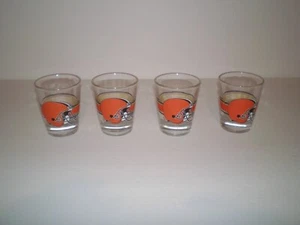 Cleveland Browns Stripe Shot Glasses Set of 4 Very Rare - Picture 1 of 4