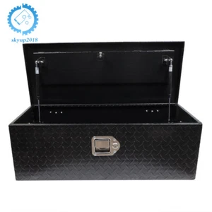 Black 30"x13"x10" Aluminum Tool Box Truck Pickup Trailer Underbody Tool Storage - Picture 1 of 16