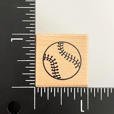 PSX Baseball Softball Sports A101 Wood Mounted Rubber Stamp - Image 1 of 3