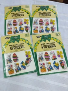 VINTAGE SOFT AND PUFFY EASTER STICKERS THREE DIMENSIONAL - Picture 1 of 6