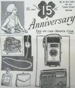 National Handcraft Society Fad of the Month Club Anniversary Drawing Flyer 1962 - Picture 1 of 7