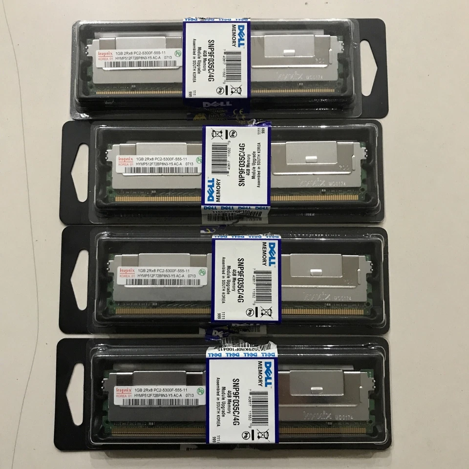 Hynix HYMP512F72BP8N3-Y5 PC2-5300F-555-11 1GB Server Memory RAM X4 - Image 1 of 4