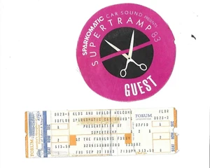 23.09.1983 Original Ticket & Back Stage Patch SuperTramp LA Forum - Bild 1 von 1