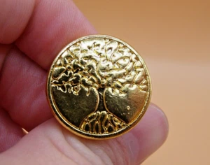 Modern Goldtone Metal & Wood Tree with Roots Sealing Wax Stamp Seal - Picture 1 of 4