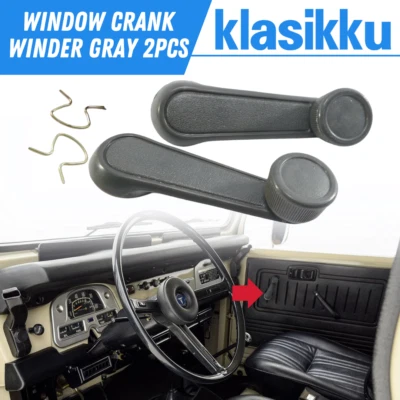 TOYOTA LAND CRUISER BJ40 BJ42 FJ40 FJ45 FJ55 BOBINADORA DE MANIVELA DE VENTANA GRIS 2 un. Foto 1 de 3