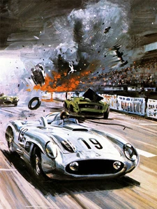 1955 24 Hours of Le Mans Wreck Crash - Poster - Picture 1 of 1
