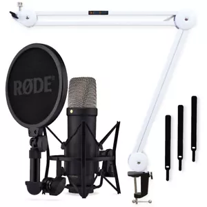 Rode NT1 5th Generation Mikrofon Schwarz mit Stativ-Arm in Weiss - Bild 1 von 8