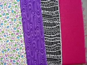 Cotton - Quilting - 2 yard lot - four coordinating 1/2-yd pieces - purple & pink - Picture 1 of 3