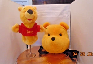 Winne The Pooh-Pooh Head Back Pack-Plush-10" Alto & Pooh Burattino Mano Alto 9" - Foto 1 di 10