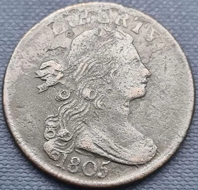1805 Draped Bust Large Cent 1c Better Grade XF Details #47813 - Imagem 1 de 2