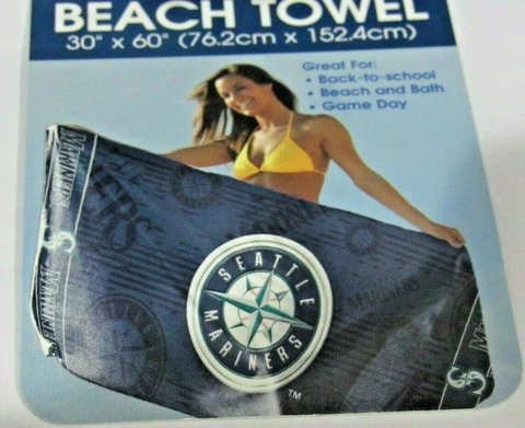 MLB Seattle Mariners Horizontal Logo Beach Towel 30"x60" WinCraft Cover