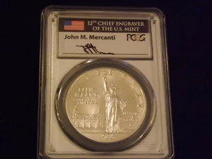 1986-P $1 STATUE OF LIBERTY Mercanti label PCGS MS 70 - Picture 1 of 2