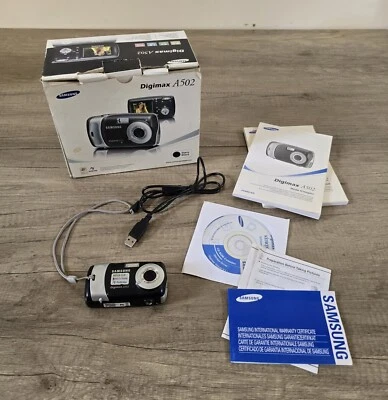 Samsung Digimax A502 Digital Camera 5.0MP Pocket Boxed And Working  - Image 1 of 4