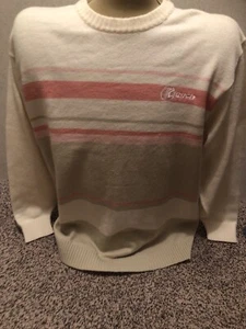Clench Jeans Mens Brown Tan Striped Knitted Oversized Pullover Sweater Size XL - Picture 1 of 3