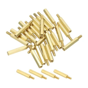 M2.5 Messing Sechskant Abstandshalter, 25 Stück PCB Motherboard Distanzschraube Gold (M2.5x20mm+6mm) - Bild 1 von 7