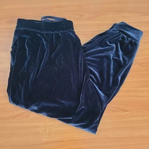 Pantaloni jogger donna Fabletics in velluto blu navy taglia 1X morbidi lounge sportivi - Foto 1 di 8