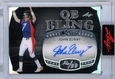 2022 Leaf Pearl John Elway Auto /33 QB Bling Sealed Denver Broncos QB-JE2 - Image 1 of 2
