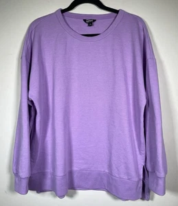 Buffalo David Bitton Women’s XL Lavender French Terry Sweatshirt Relaxed Fit - Picture 1 of 7