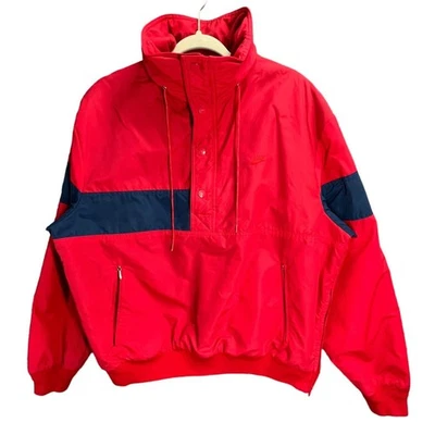 Vintage Nike Pullover Jacket Mens XL Swoosh Windbreaker Fleece Lined 90s Sailing - Image 1 of 4
