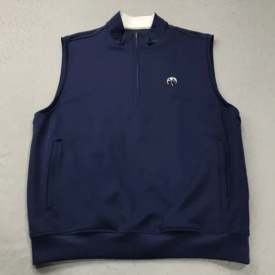 Jaqueta de golfe The Concession masculina grande azul Donald Ross 1/4 quarto zíper logotipo - Imagem 1 de 4