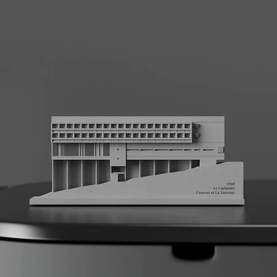 Handgefertigtes Betonbaumodell: Kloster Architektur Szenenmodell / NEU  - Bild 1 von 4