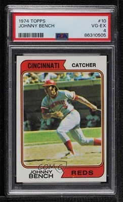 1974 Topps Johnny Bench #10 PSA 4 HOF - Image 1 of 2
