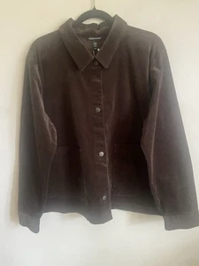 Eileen Fisher Sakko kaffeebraun Cord Bio-Baumwolle 4 Knöpfe Gr. Medium - Bild 1 von 4