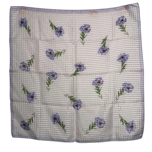 Vintage Laura Ashley 100% silk floral check square scarf pink purple 21 x 21" - Picture 1 of 7