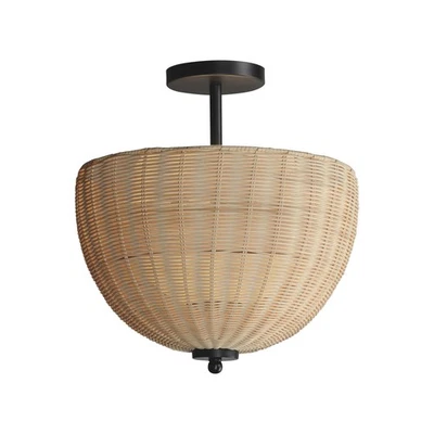 Maxim 12604 Maldives 2 Light 15"W Semi-Flush Bowl Ceiling Fixture - Black - Image 1 of 4