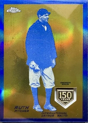 RARO 2019⚾️Topps Chrome Babe Ruth Greatest Cards Cromo Reimpresión Medallón/50 Foto 1 de 4