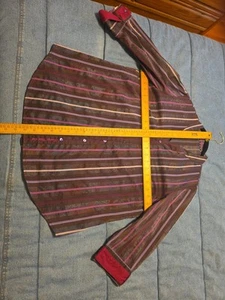 Robert Graham Womens 3/4 Sleeve Blouse XL X Large Purple Stripes W/ floral - Picture 1 of 8