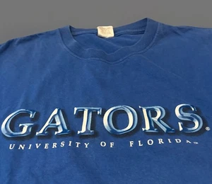 Vintage 90s University of Florida Gators NCAA T-Shirt 2XL Blue MJ Soffe - Picture 1 of 6