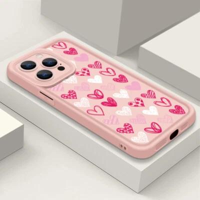 Love Heart Shockproof TPU Cover For iPhone 16 15 Pro Max 14 Plus 13 12 11 XS XR - Image 1 of 4