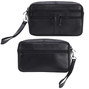 Bolso de muñeca de cuero auténtico dinero bolso de mano bolso - Imagen 1 de 6
