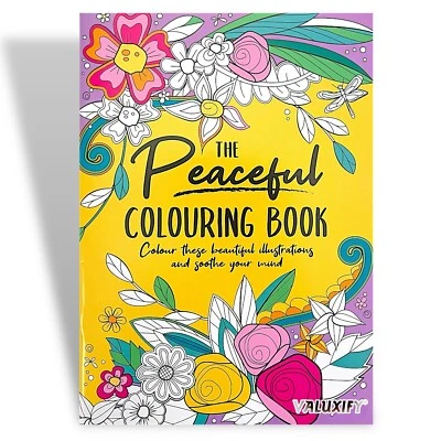 ANTI STRESS PEACEFUL ADULT COLOURING BOOKS MIND RELAX COLOUR THERAPY  A4 - Image 1 of 4