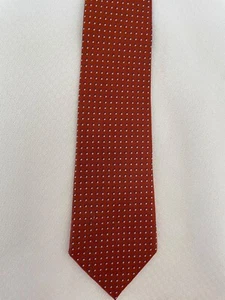 Banana Republic Skinny Polka Dots White Red Silk Necktie - Picture 1 of 3