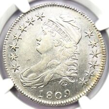 1809 Capped Bust Half Dollar 50C - Certified NGC AU Details - Rare Date Coin!