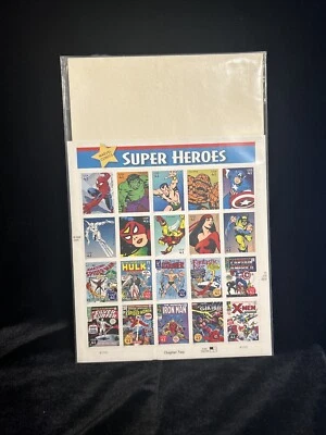 Hoja de 41 centavos de superhéroes de Marvel Comics de 20 estampillas selladas Foto 1 de 2