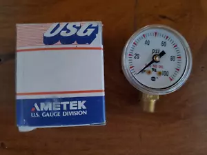Ametek USG Pressure Gauge 166839 1-1/2" P618K 100 PSI 1/8 ANPT LM, Qty.1 - Picture 1 of 2