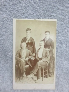 Civil War Era CDV  PHOTO   2 COUPLES   1 MaN In Uniform   Philipsburg Pa - Picture 1 of 2