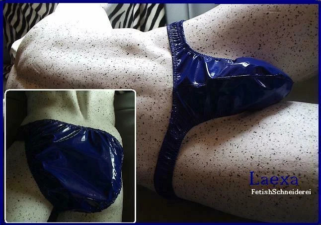 Slip Lackleder blau, Herrenslip v. Laexa - Bild 1 von 1