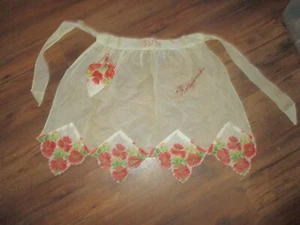 MCM Vintage DOTTIE GOT A Sheer APRON FROM HOLLYWOOD w/Pocket APRON - 1950's - Picture 1 of 6