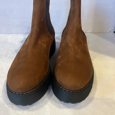 $400 PAUL GREEN Elysee Wedge Platform Chelsea Botín TAN 8 Sin Caja Sin Etiquetas Foto 1 de 4