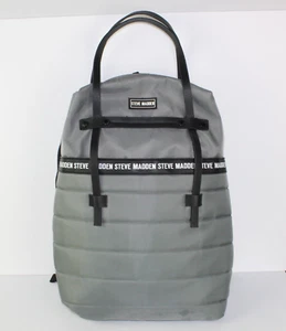 Steve Madden Bjodah Backpack Gray Nylon Tablet Pocket Shoulder Bag 17x13x4" - Picture 1 of 10